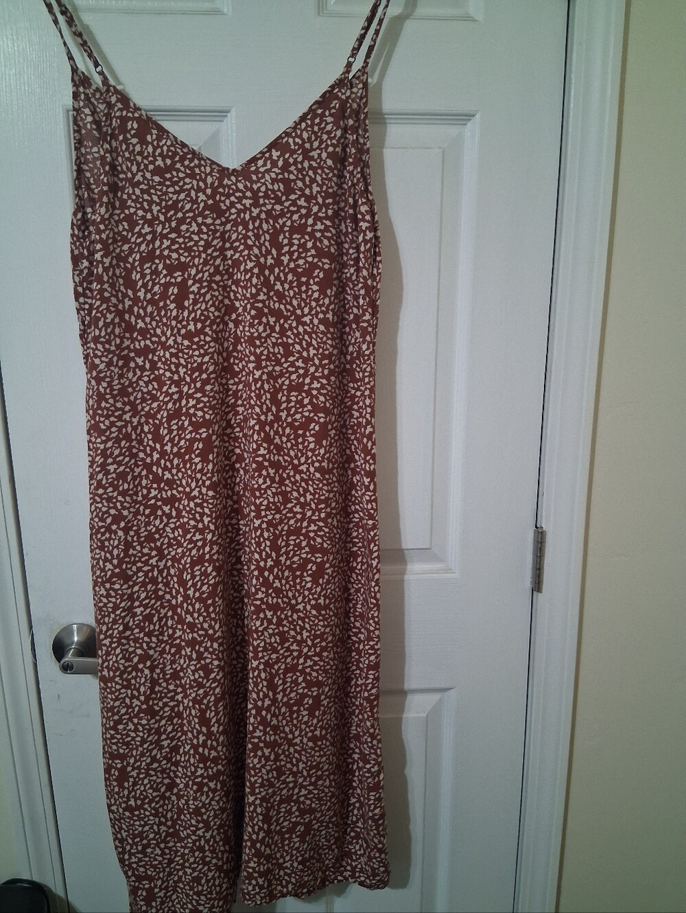 Roxy Rust Brown Printed Spaghetti-Strap Maxi Skirt